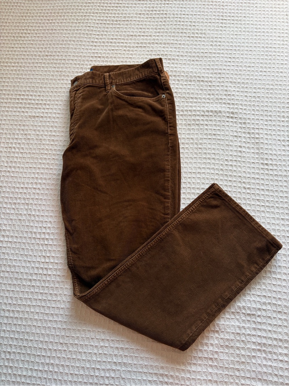 Men's Polo Ralph Lauren The Prospect Straight Brown Corduroy Pants 38/32
